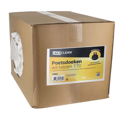 CaluClean poetsdoeken wit katoen T70 10kg 