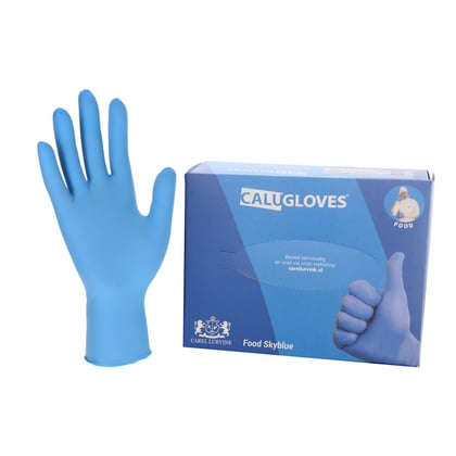 CaluGloves Food Skyblue nitrile disposable  handschoenen maat M 200st