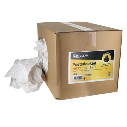 CaluClean poetsdoeken wit katoen T70 10kg