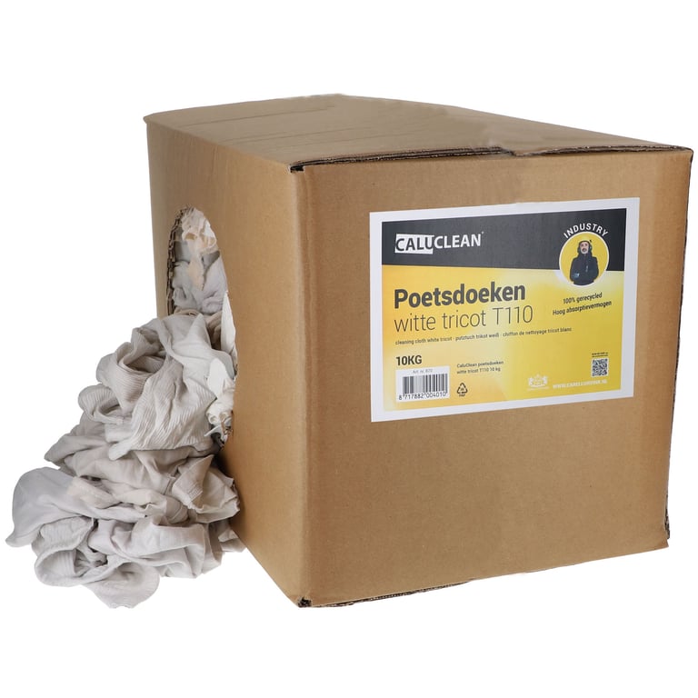 CaluClean T110 poetsdoeken witte tricot 10kg