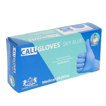 CaluGloves Medical Skyblue nitrile disposable handschoenen maat S 100st