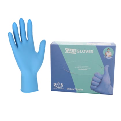 CaluGloves Medical Skyblue nitril wegwerphandschoen 200st