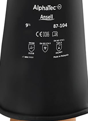 Ansell AlphaTec 87-104 werkhandschoen zwart 432mm maat 9,5