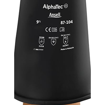 Ansell AlphaTec 87-104 werkhandschoen zwart 432mm maat 9,5