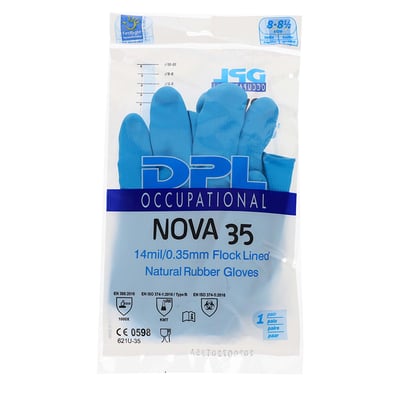 Huishoudhandschoen latex blauw maat 7-7,5