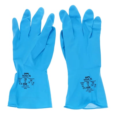 Huishoudhandschoen latex blauw maat 7-7,5 