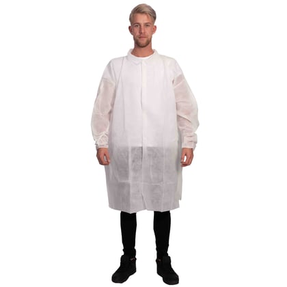 CaluGuard Basic bezoekersjas wit maat 2XL