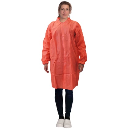 CaluGuard Comfort bezoekersjas klittenband rood maat 2XL