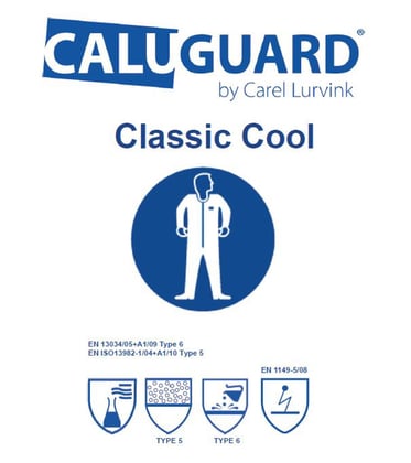 CaluGuard Classic Cool overall met capuchon wit maat L