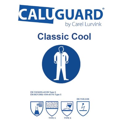 CaluGuard Classic Cool overall met capuchon wit maat L