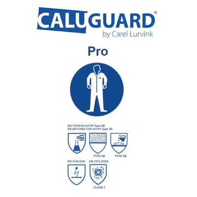CaluGuard Pro overall met capuchon wit maat L