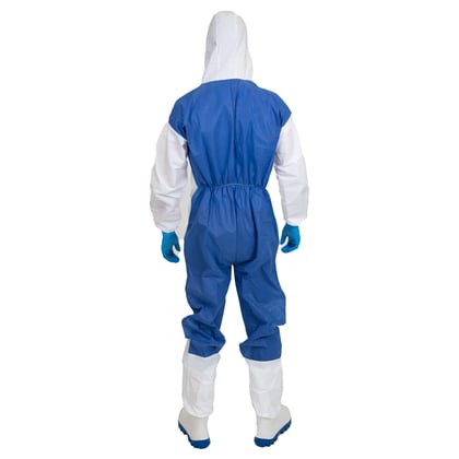 CaluGuard Pro Cool overall met capuchon maat L wit/blauw