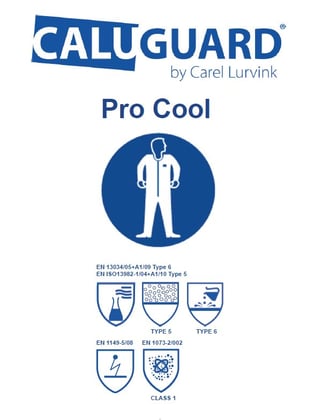 CaluGuard Pro Cool overall met capuchon maat L wit/blauw