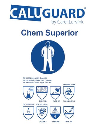 CaluGuard Chem Superior overall met capuchon geel maat 2XL