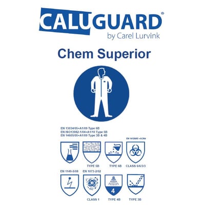 CaluGuard Chem Superior overall met capuchon geel maat 2XL