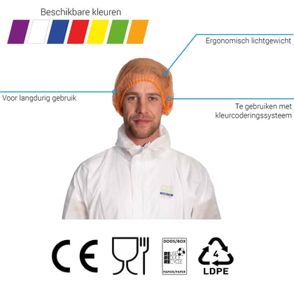 CaluGuard Basic haarnet oranje maat XL 100st