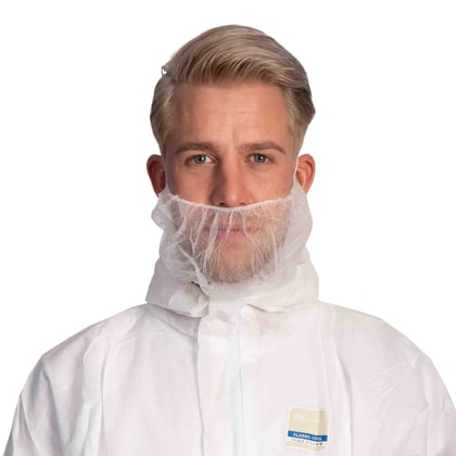 CaluGuard Basic 100 baardmasker wit non woven met elastiek 100st