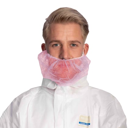 CaluGuard Basic 100 baardmasker rood non woven met elastiek 100st