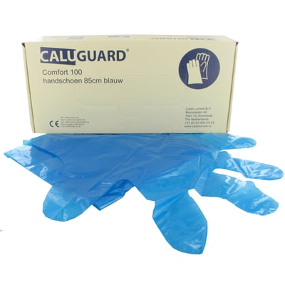 CaluGuard Comfort 100 PE handschoen blauw 85cm 100st