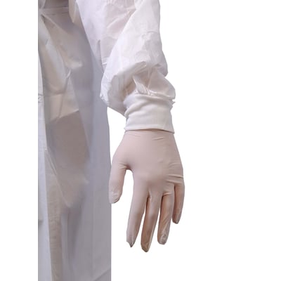 CaluGuard Pro isolatieschort wit Microtex met  gebreide manchetten