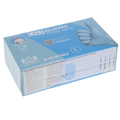 CaluGloves Food Blue nitrile disposable handschoenen maat S 100 stuks