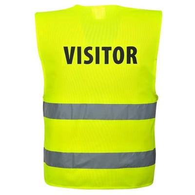 Veiligheidsvest geel met opdruk visitor maat S/M