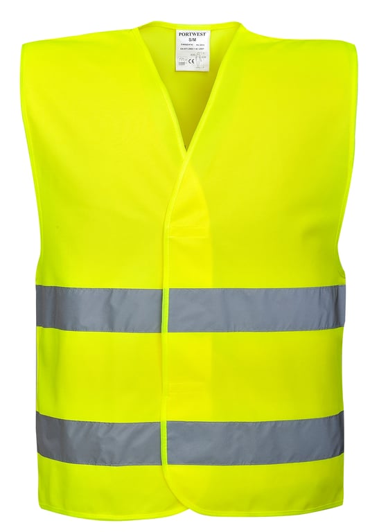 Veiligheidsvest geel met opdruk visitor