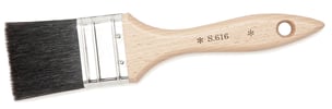Platte kwast serie 616 zwart haar gelakte houten steel 20mm