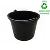 CaluClean zwarte huishoudemmer 5ltr met maatverdeling en metalen beugel