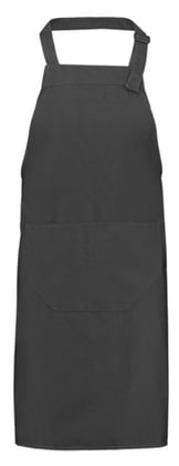 Schort met zak en verstelbare nekband 65% polyester 35% katoen donkergrijs