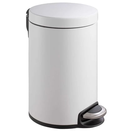 Pedaalemmer wit 12ltr met metalen binnenemmer
