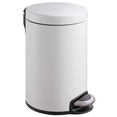 Pedaalemmer wit 12ltr met metalen binnenemmer
