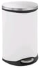 Shell bin pedaalemmer schelpvormig wit, mat rvs EKO 50ltr