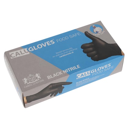CaluGloves Food Safe black nitrile disposable handschoenen maat S 100st