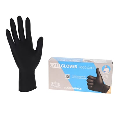 CaluGloves Food Safe black nitril wegwerphandschoenen maat S 100st