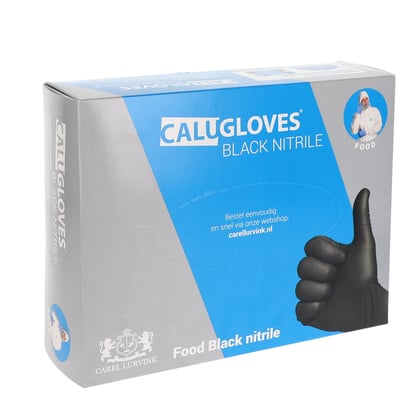 CaluGloves Food Black nitrile disposable handschoenen 200st