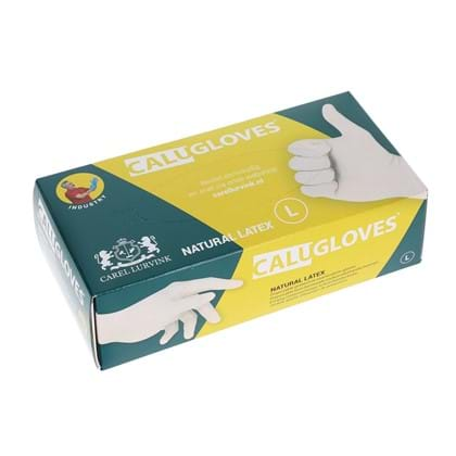 CaluGloves Natural Latex disposable handschoenen maat L 100 stuks