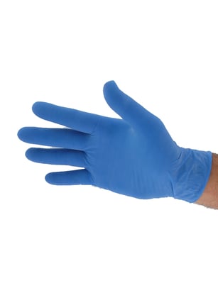 Latex handschoenen blauw gepoederd 100st 