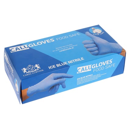 CaluGloves Food Safe Ice Blue nitrile disposable  handschoenen maat M 100st