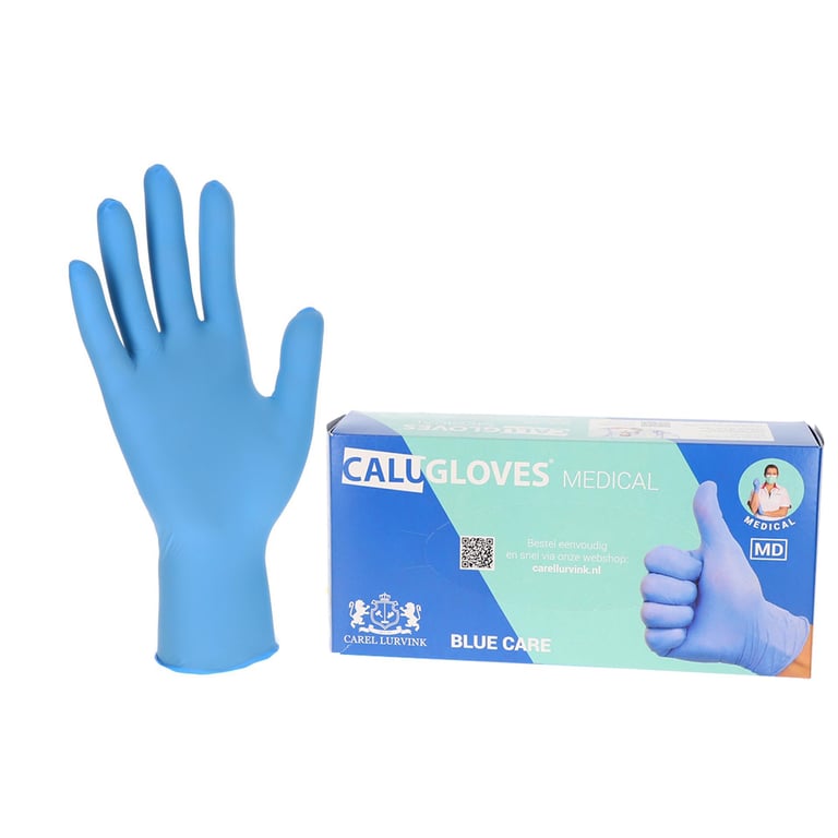 CaluGloves Medical Blue Care nitril wegwerphandschoenen 100st