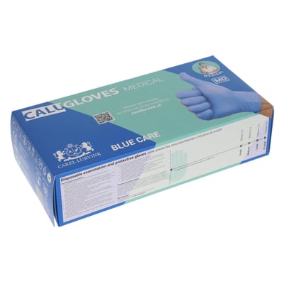 CaluGloves Medical Blue Care nitrile disposable handschoenen maat S 100st