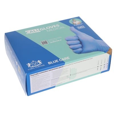 CaluGloves Medical Blue Care nitrile disposable handschoenen maat S 200st