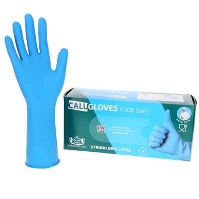 CaluGloves Food Safe Strong Grip Latex huishoudhandschoen maat S 50st