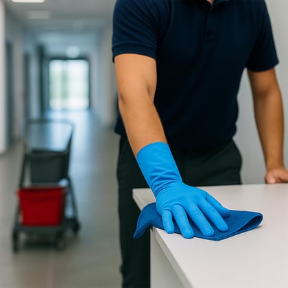 CaluGloves Strong Grip Latex  huishoudhandschoen blauw maat S