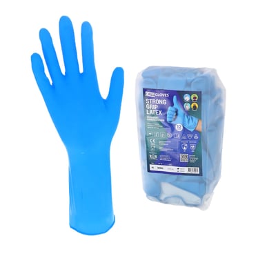 CaluGloves Strong Grip Latex  huishoudhandschoen blauw maat S