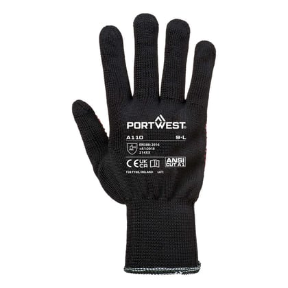 Portwest Polka dot handschoenen  zwart maat XXS