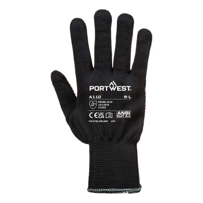 Portwest Polka dot handschoenen  zwart maat XXS