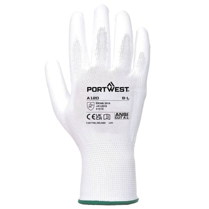 Portwest PU palm handschoen wit maat XS