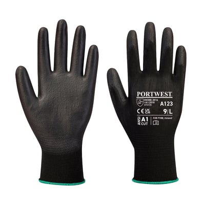 Portwest palmhandschoen latexvrij zwart maat 2XS