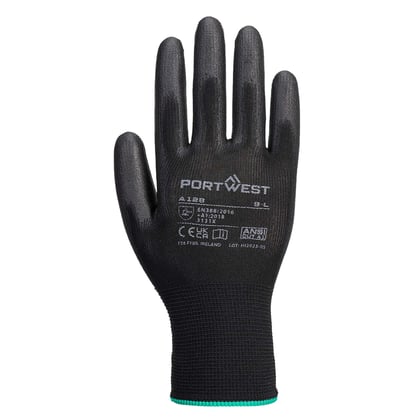 Portwest PU palmhandschoen latexvrij  zwart maat XS